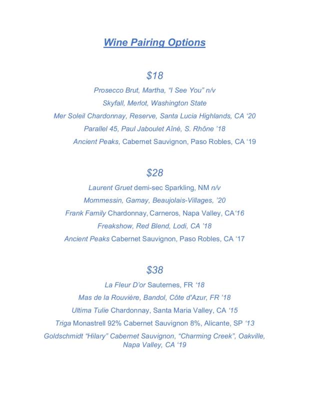 5 Course Spring Tasting Menu & Wine Pairings Cape Gazette